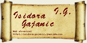 Isidora Gajanić vizit kartica